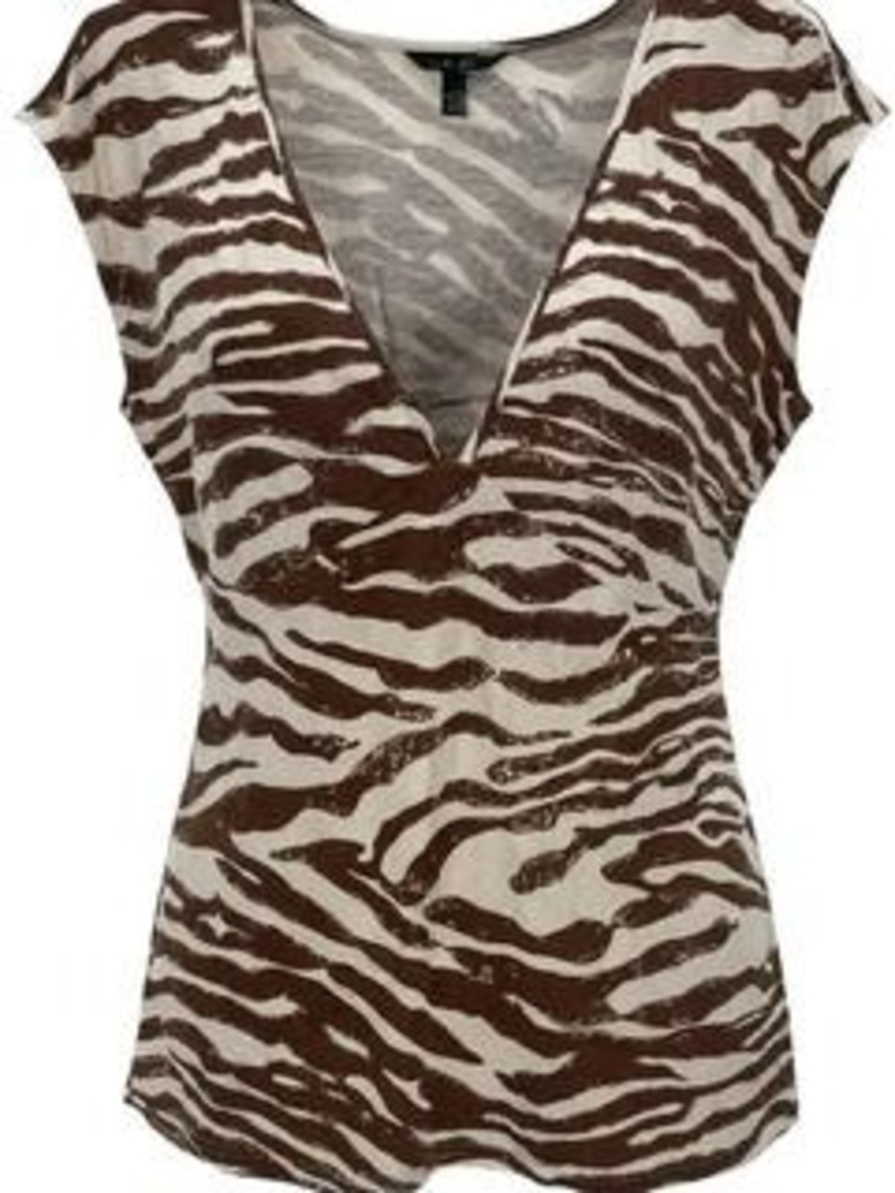 Soma Brown Women's Animal Print V-Neck Blouse XL